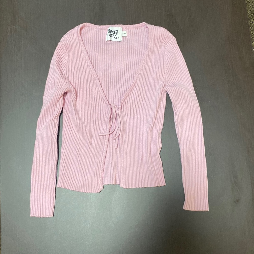 Princess Polly pink top/cover up long sleeve small